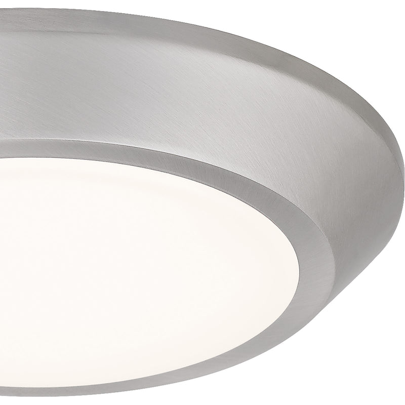 Quoizel Verge 5.5in LED Flush Mount | Brushed Nickel and White Acrylic | Hallway & Closet Ceiling Light | 5.5 x 5.5 x 1 in | Model VRG1605BN