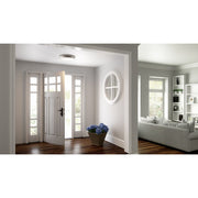 Quoizel Verge 5.5in LED Flush Mount | Brushed Nickel and White Acrylic | Hallway & Closet Ceiling Light | 5.5 x 5.5 x 1 in | Model VRG1605BN