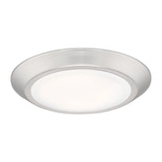 Quoizel Verge 8in 1-Light LED Flush Mount | Modern Brushed Nickel and White Acrylic | Hallway & Bathroom Ceiling Light | Model VRG1608BN