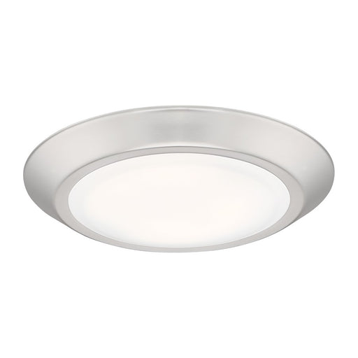 Quoizel Verge 8in 1-Light LED Flush Mount | Modern Brushed Nickel and White Acrylic | Hallway & Bathroom Ceiling Light | Model VRG1608BN