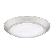 Quoizel Verge 8in 1-Light LED Flush Mount | Modern Brushed Nickel and White Acrylic | Hallway & Bathroom Ceiling Light | Model VRG1608BN