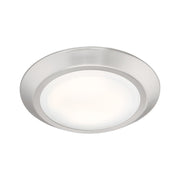 Quoizel Verge 8in 1-Light LED Flush Mount | Modern Brushed Nickel and White Acrylic | Hallway & Bathroom Ceiling Light | Model VRG1608BN