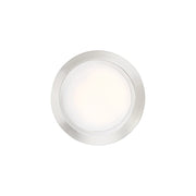 Quoizel Verge 8in 1-Light LED Flush Mount | Modern Brushed Nickel and White Acrylic | Hallway & Bathroom Ceiling Light | Model VRG1608BN