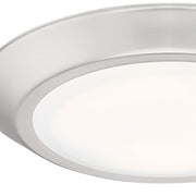 Quoizel Verge 8in 1-Light LED Flush Mount | Modern Brushed Nickel and White Acrylic | Hallway & Bathroom Ceiling Light | Model VRG1608BN