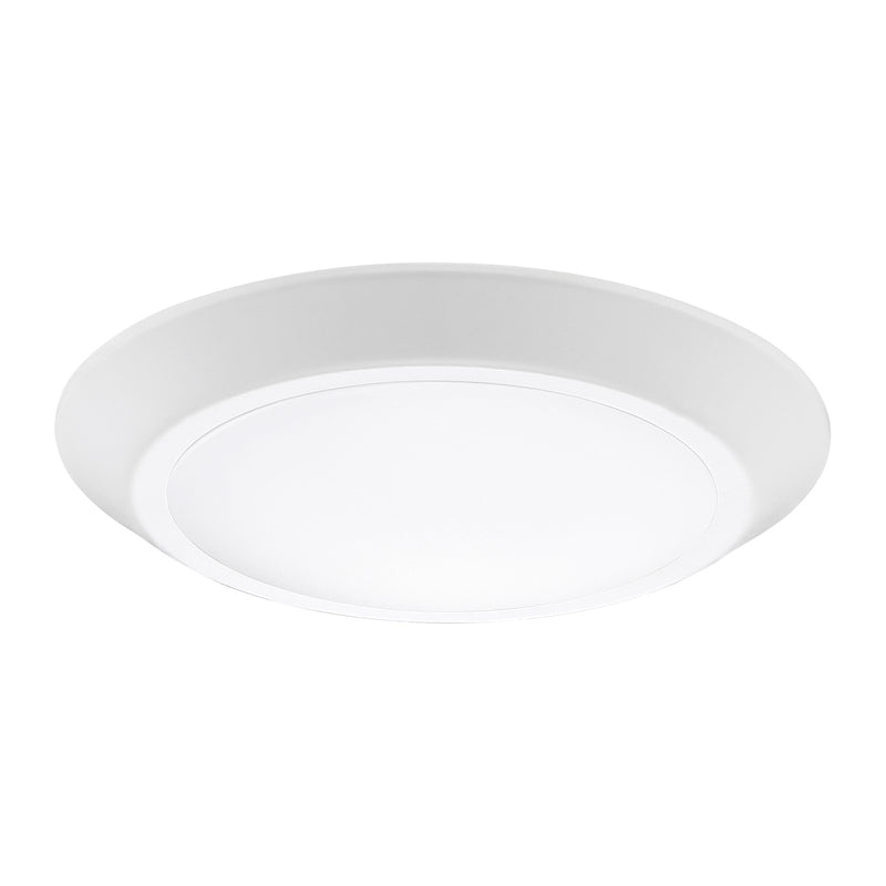 Quoizel Verge 8in 1-Light LED Flush Mount | Modern Matte White and White Acrylic | Hallway & Bathroom Ceiling Light | Model VRG1608W