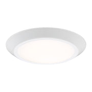 Quoizel Verge 8in 1-Light LED Flush Mount | Modern Matte White and White Acrylic | Hallway & Bathroom Ceiling Light | Model VRG1608W