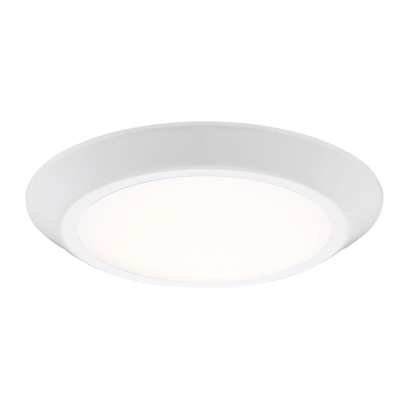 Quoizel Verge 8in 1-Light LED Flush Mount | Modern Matte White and White Acrylic | Hallway & Bathroom Ceiling Light | Model VRG1608W