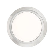 Quoizel Verge 12in 1-Light LED Flush Mount | Modern Brushed Nickel and White Acrylic | Bedroom & Hallway Ceiling Light | Model VRG1612BN