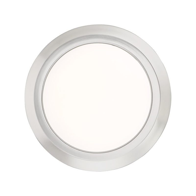 Quoizel Verge 12in 1-Light LED Flush Mount | Modern Brushed Nickel and White Acrylic | Bedroom & Hallway Ceiling Light | Model VRG1612BN