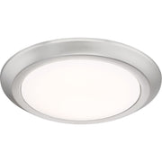 Quoizel Verge 12in 1-Light LED Flush Mount | Modern Brushed Nickel and White Acrylic | Bedroom & Hallway Ceiling Light | Model VRG1612BN