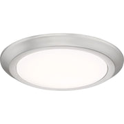Quoizel Verge 12in 1-Light LED Flush Mount | Modern Brushed Nickel and White Acrylic | Bedroom & Hallway Ceiling Light | Model VRG1612BN