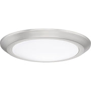 Quoizel Verge 12in 1-Light LED Flush Mount | Modern Brushed Nickel and White Acrylic | Bedroom & Hallway Ceiling Light | Model VRG1612BN