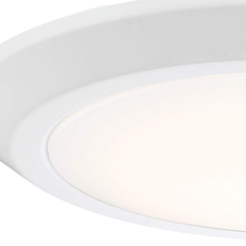 Quoizel Verge 12in LED Flush Mount | Modern Matte White Steel and White Acrylic | Hallway & Bedroom Ceiling Light | Model VRG1612W
