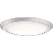 Quoizel Verge 16in LED Flush Mount | Modern Brushed Nickel Steel and White Acrylic | Hallway & Bedroom Ceiling Light | Model VRG1616BN