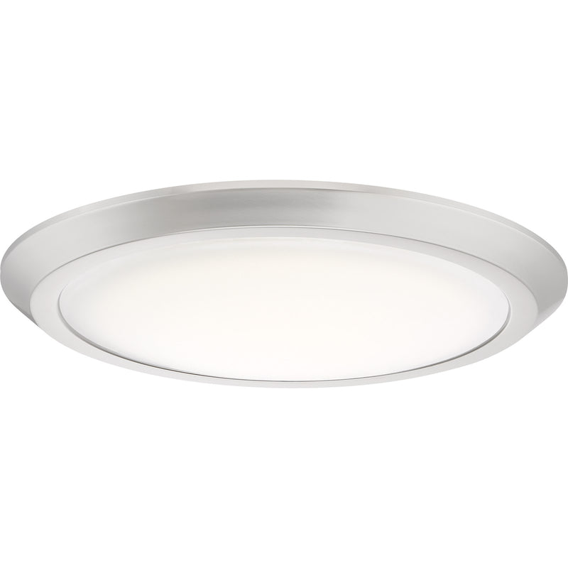 Quoizel Verge 16in LED Flush Mount | Modern Brushed Nickel Steel and White Acrylic | Hallway & Bedroom Ceiling Light | Model VRG1616BN