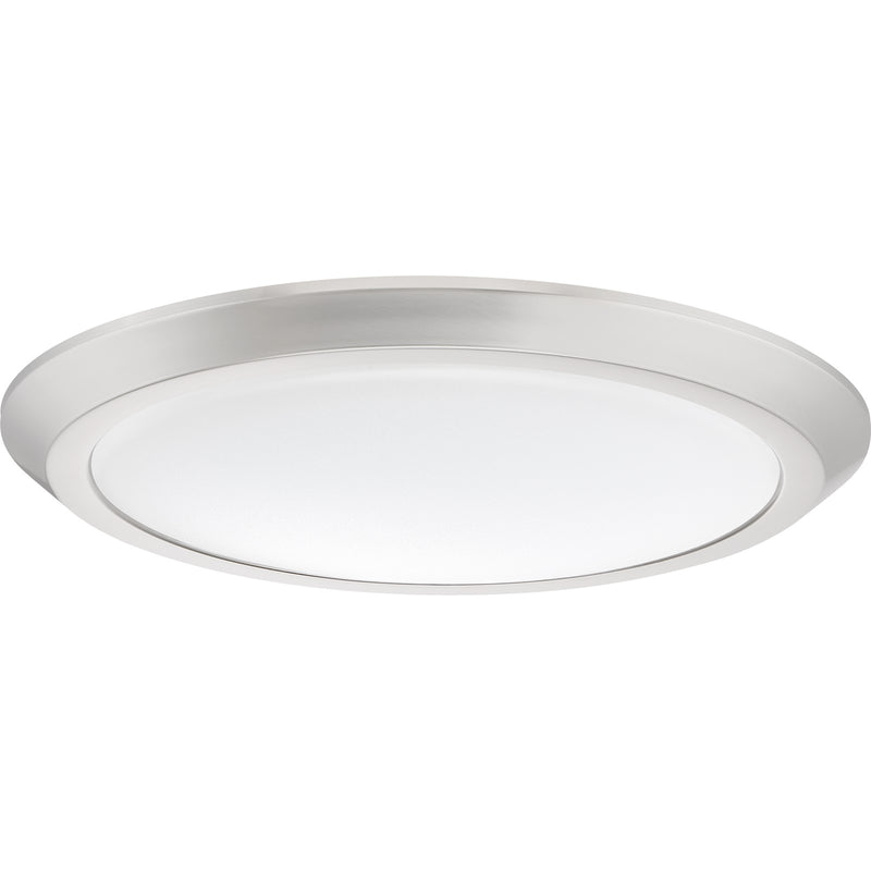 Quoizel Verge 16in LED Flush Mount | Modern Brushed Nickel Steel and White Acrylic | Hallway & Bedroom Ceiling Light | Model VRG1616BN