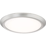 Quoizel Verge 16in LED Flush Mount | Modern Brushed Nickel Steel and White Acrylic | Hallway & Bedroom Ceiling Light | Model VRG1616BN