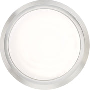 Quoizel Verge 16in LED Flush Mount | Modern Brushed Nickel Steel and White Acrylic | Hallway & Bedroom Ceiling Light | Model VRG1616BN