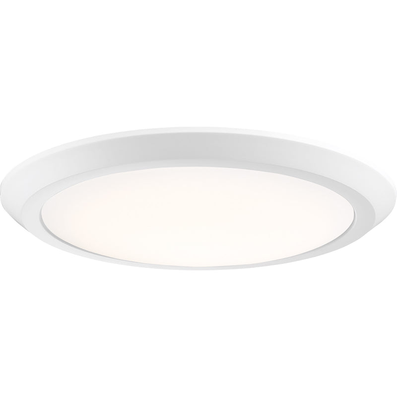 Quoizel Verge 16in LED Flush Mount | Modern Matte White Steel and White Acrylic | Bedroom & Hallway Ceiling Light | 16 x 16 x 2 in | Model VRG1616W