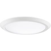 Quoizel Verge 16in LED Flush Mount | Modern Matte White Steel and White Acrylic | Bedroom & Hallway Ceiling Light | 16 x 16 x 2 in | Model VRG1616W