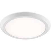 Quoizel Verge 16in LED Flush Mount | Modern Matte White Steel and White Acrylic | Bedroom & Hallway Ceiling Light | 16 x 16 x 2 in | Model VRG1616W