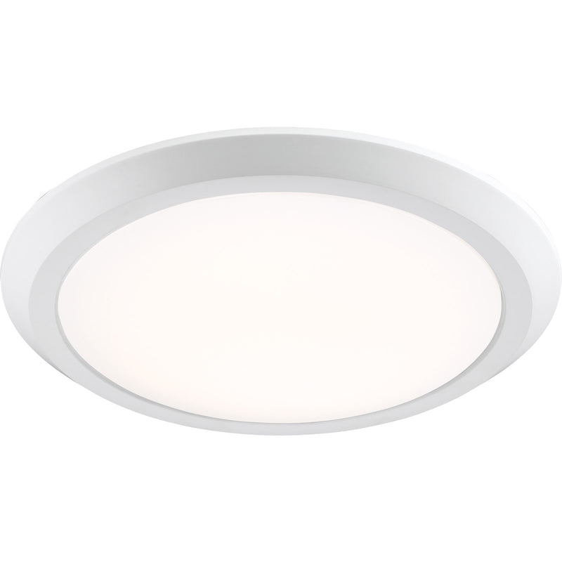 Quoizel Verge 16in LED Flush Mount | Modern Matte White Steel and White Acrylic | Bedroom & Hallway Ceiling Light | 16 x 16 x 2 in | Model VRG1616W
