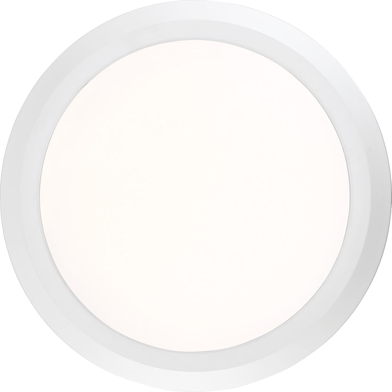 Quoizel Verge 16in LED Flush Mount | Modern Matte White Steel and White Acrylic | Bedroom & Hallway Ceiling Light | 16 x 16 x 2 in | Model VRG1616W