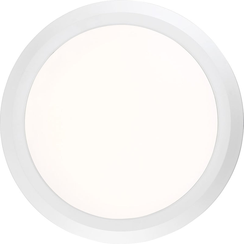 Quoizel Verge 16in LED Flush Mount | Modern Matte White Steel and White Acrylic | Bedroom & Hallway Ceiling Light | 16 x 16 x 2 in | Model VRG1616W