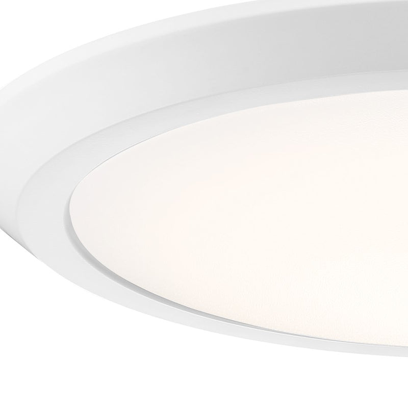 Quoizel Verge 16in LED Flush Mount | Modern Matte White Steel and White Acrylic | Bedroom & Hallway Ceiling Light | 16 x 16 x 2 in | Model VRG1616W