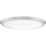 Quoizel Verge 20in LED Flush Mount | Modern Brushed Nickel Steel and White Acrylic | Bedroom & Hallway Ceiling Light | Model VRG1620BN
