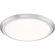 Quoizel Verge 20in LED Flush Mount | Modern Brushed Nickel Steel and White Acrylic | Bedroom & Hallway Ceiling Light | Model VRG1620BN