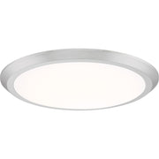 Quoizel Verge 20in LED Flush Mount | Modern Brushed Nickel Steel and White Acrylic | Bedroom & Hallway Ceiling Light | Model VRG1620BN
