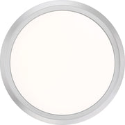 Quoizel Verge 20in LED Flush Mount | Modern Brushed Nickel Steel and White Acrylic | Bedroom & Hallway Ceiling Light | Model VRG1620BN