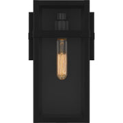 Quoizel Vanessa 13in 1-Light Outdoor Wall Lantern | Modern Matte Black Aluminum and Clear Beveled Glass | Front Door & Porch | Model VSA8306MBK