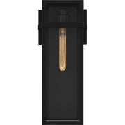 Quoizel Vanessa 18in 1-Light Outdoor Wall Lantern | Modern Matte Black and Clear Beveled Glass | Front Door & Porch | Model VSA8406MBK