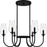 Quoizel Viscount 6Light Chandelier, Matte Black/Clear Glass - VSC5028MBK