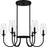 Quoizel Viscount 6Light Chandelier, Matte Black/Clear Glass
