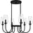 Quoizel Viscount 6Light Chandelier, Matte Black/Clear Glass