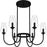 Quoizel Viscount 6Light Chandelier, Matte Black/Clear Glass