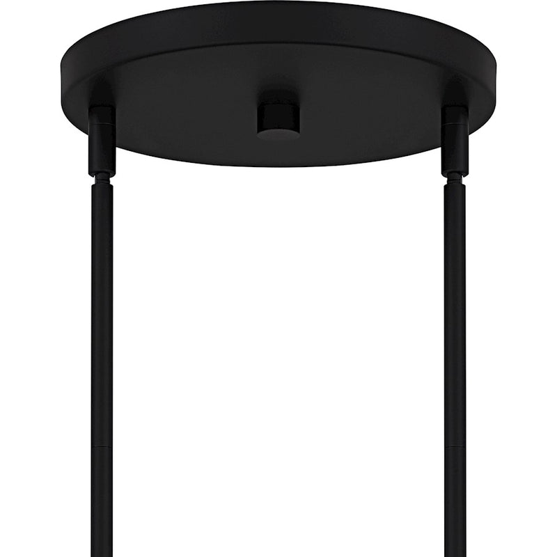 Quoizel Viscount 6Light Chandelier, Matte Black/Clear Glass