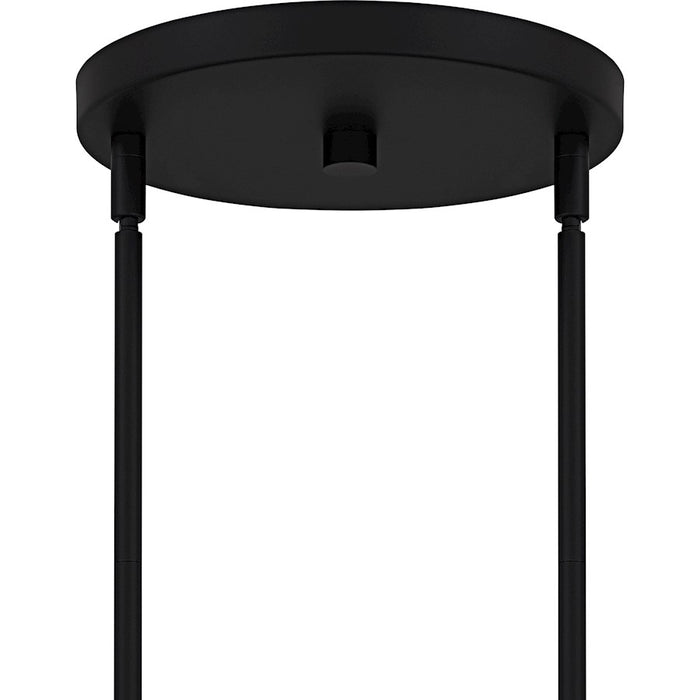 Quoizel Viscount 6Light Chandelier, Matte Black/Clear Glass