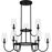 Quoizel Viscount 9Light Chandelier, Matte Black/Clear Glass - VSC5036MBK