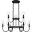 Quoizel Viscount 9Light Chandelier, Matte Black/Clear Glass