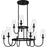 Quoizel Viscount 9Light Chandelier, Matte Black/Clear Glass