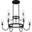 Quoizel Viscount 9Light Chandelier, Matte Black/Clear Glass