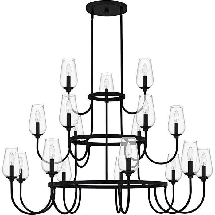 Quoizel Viscount 18Light Chandelier, Matte Black/Clear Glass - VSC5048MBK