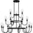Quoizel Viscount 18Light Chandelier, Matte Black/Clear Glass