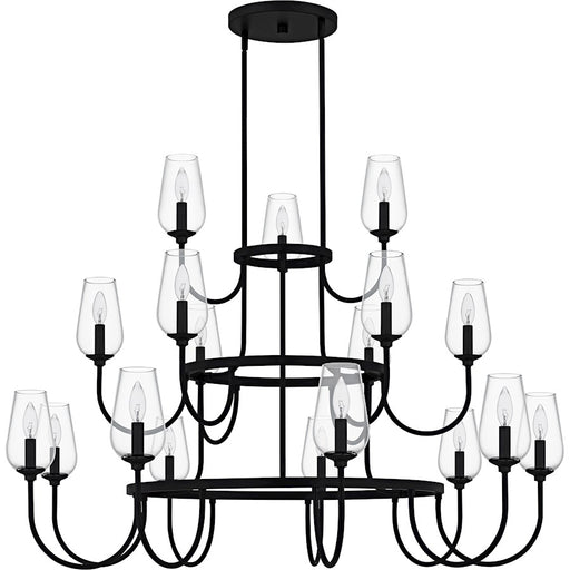 Quoizel Viscount 18Light Chandelier, Matte Black/Clear Glass