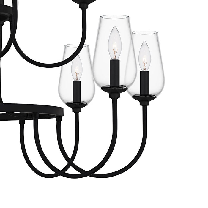 Quoizel Viscount 18Light Chandelier, Matte Black/Clear Glass