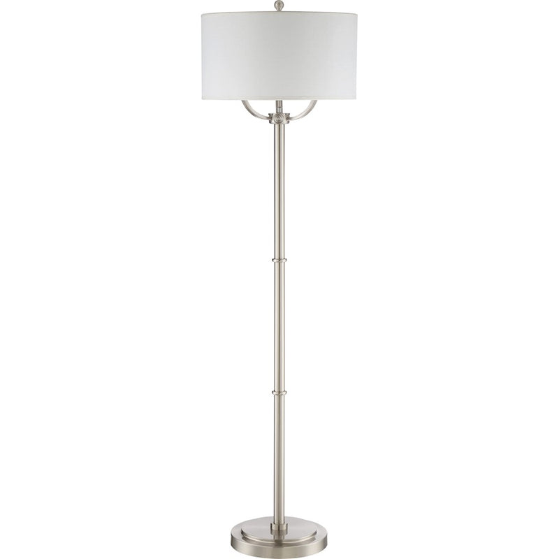 Quoizel Vivid Broadway 3 Light Floor Lamp, Brushed Nickel